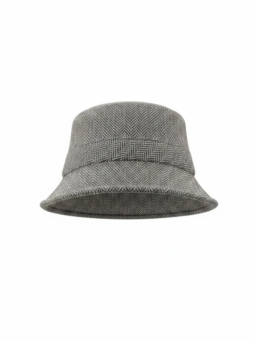 Vintage J.Crew Black & White Herringbone Wool Blend Bucket Hat | OS